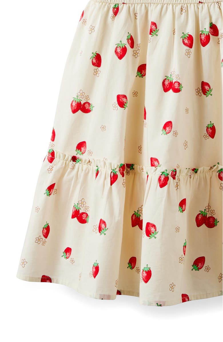 Cotton On Kids Kid's Gigi Flutter Sleeve Dress, Alternate, color, Dark Vanilla Strawberry