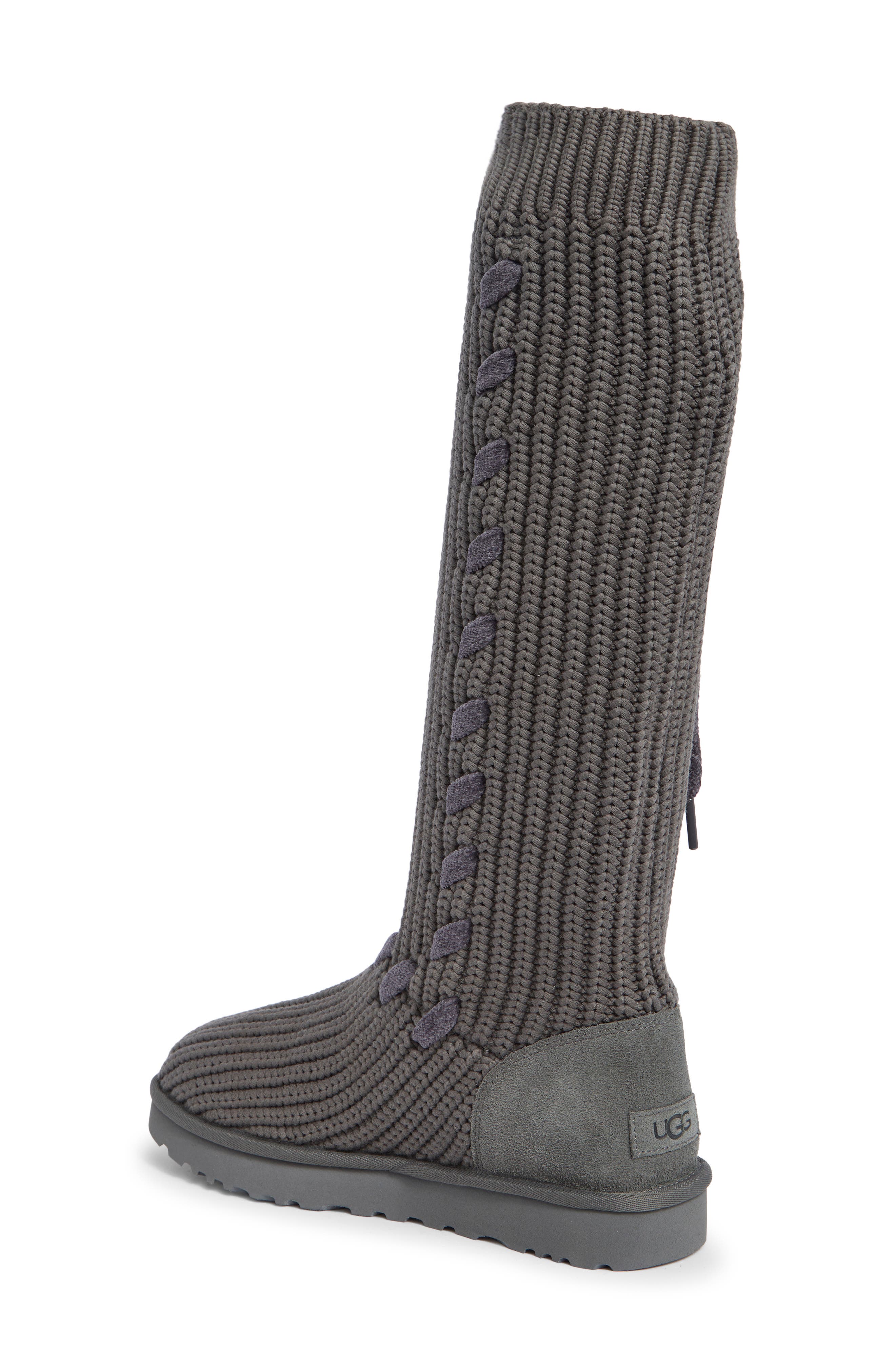 Classic Tall Whipstitch Knit Boot, Alternate, color, CHARCOAL