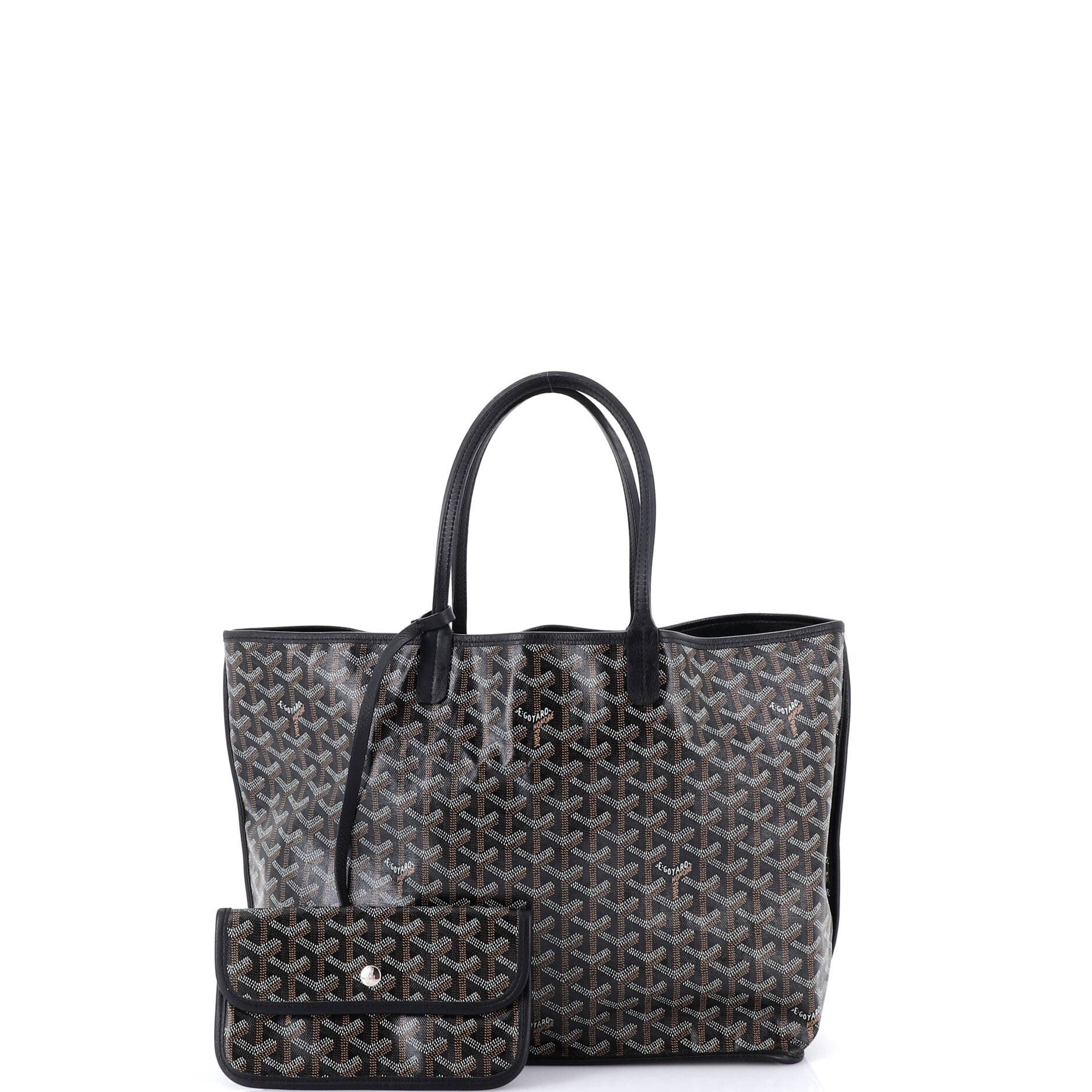 Pre-Owned Goyard Anjou Reversible Tote Coated Canvas PM, Alternate, color, Black