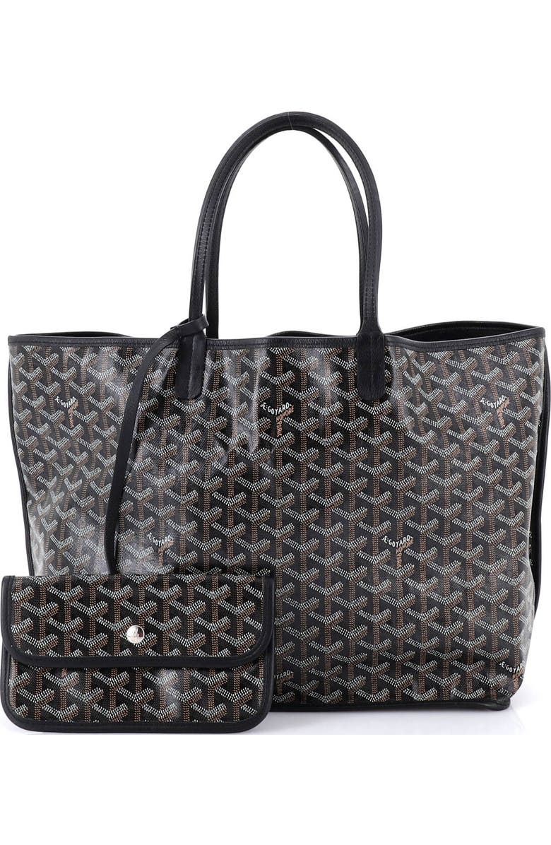 Pre-Owned Goyard Anjou Reversible Tote Coated Canvas PM, Alternate, color, Black