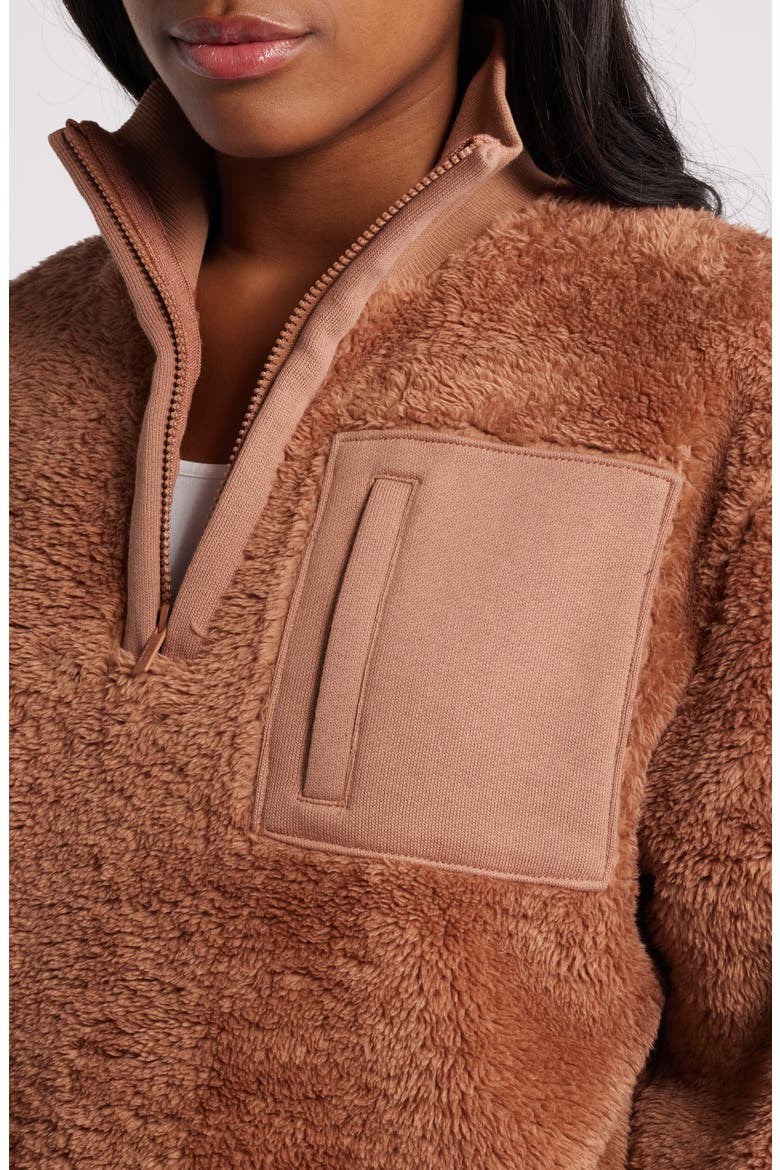 Janeann Half Zip Pullover, Alternate, color, CEDAR BARK