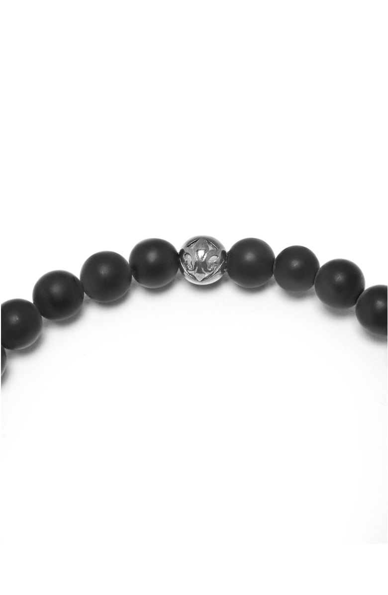 Nialaya Matte Onyx and Black CZ Diamond Wristband, Alternate, color, Black