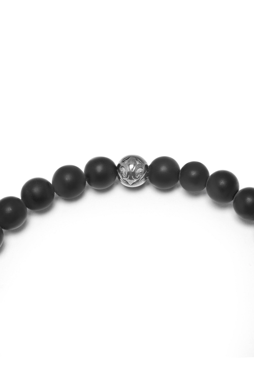 Nialaya Matte Onyx And Black Cz Diamond Wristband In Black