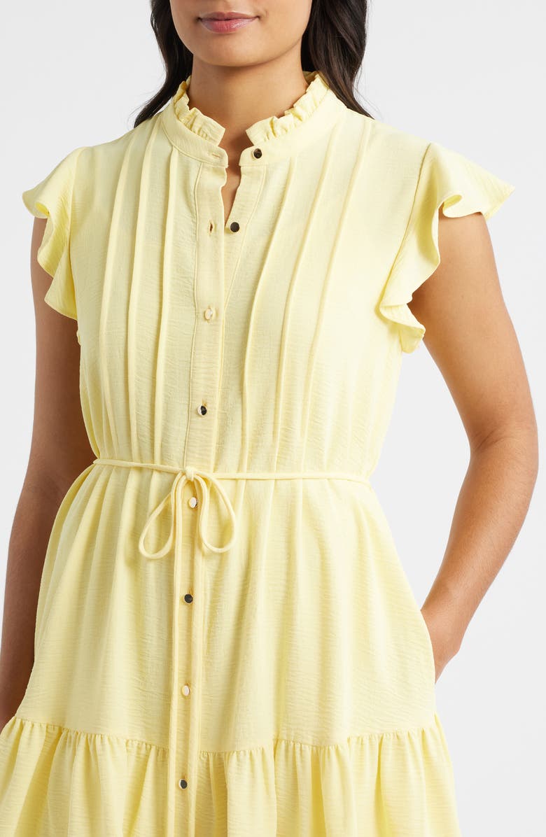 Julia Jordan Flutter Sleeve Shirtdress, Alternate, color, Yellow