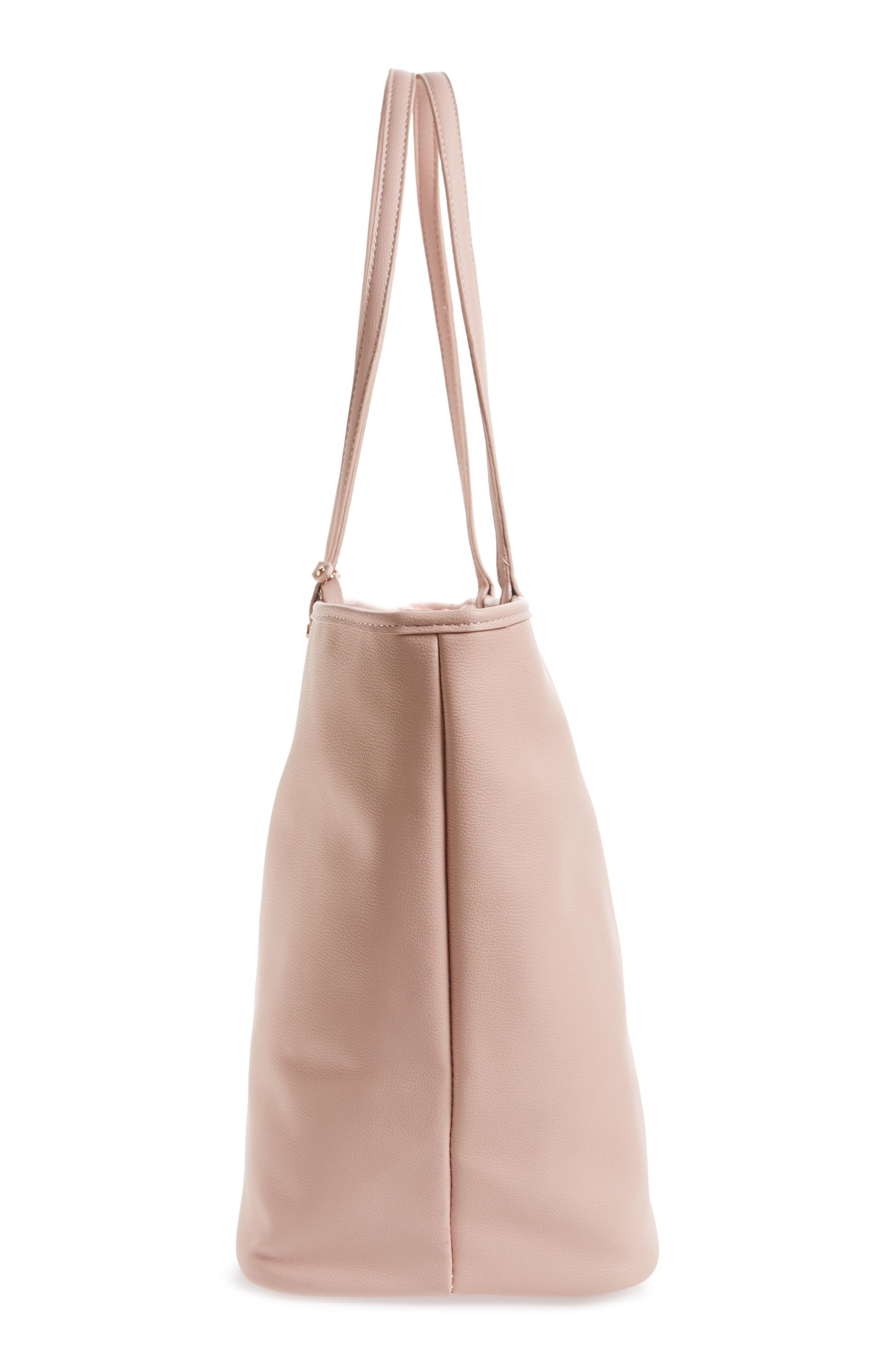 Reversible Vegan Leather Tote, Alternate, color, BLUSH