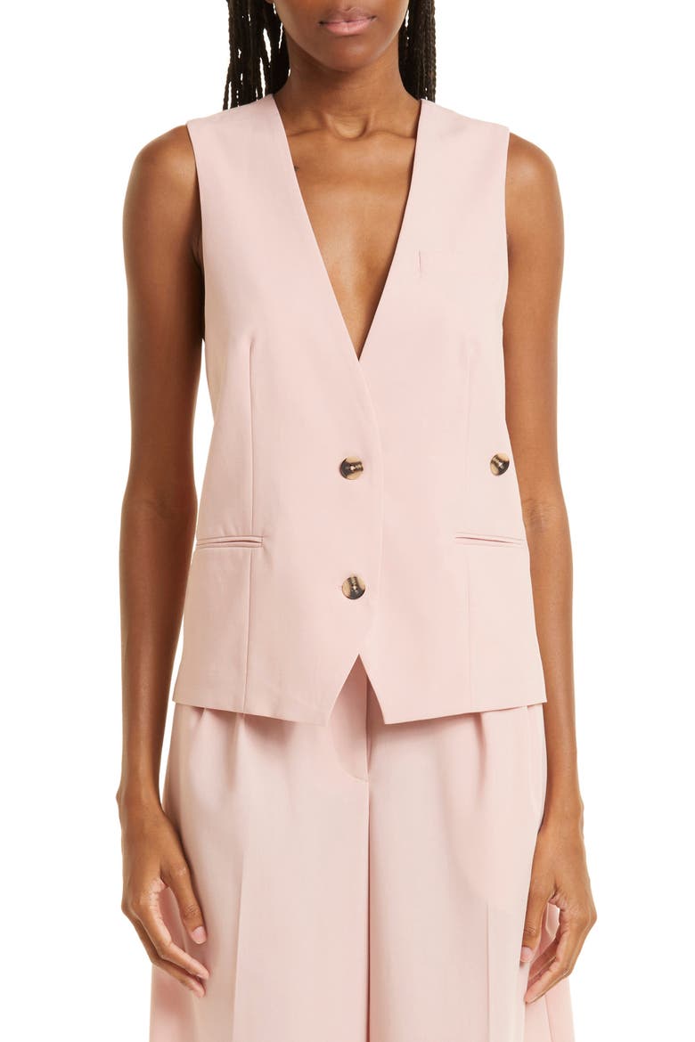Anjelica Recycled Polyester Blend Vest, Main, color, PEACH SKIN