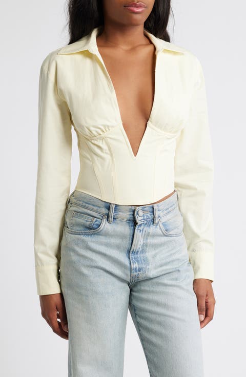 Plunge Corset Shirt