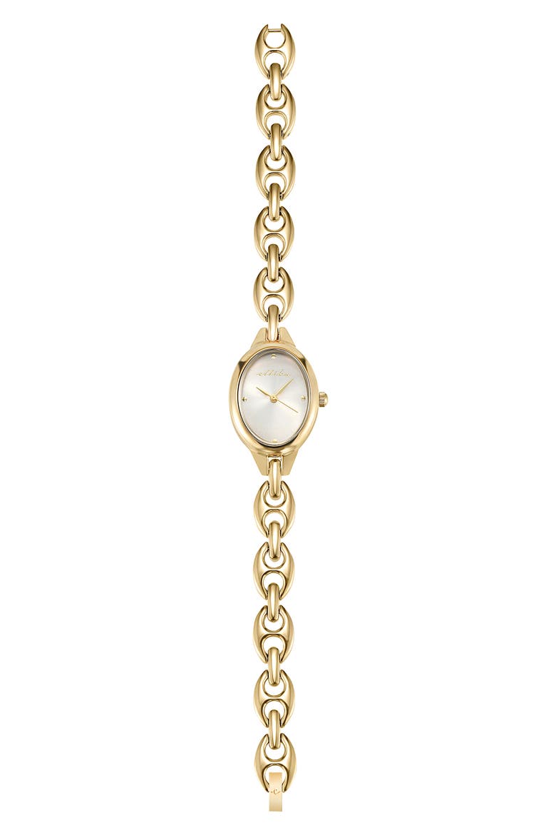 Oval Mariner Chain Watch, Alternate, color, BONE AND GOLD