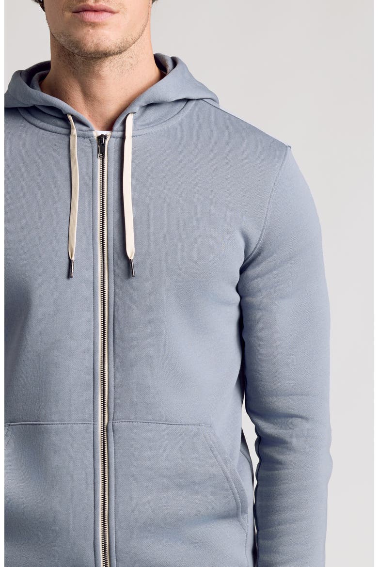 Fleece Zip Hoodie, Alternate, color, DUSTY BLUE