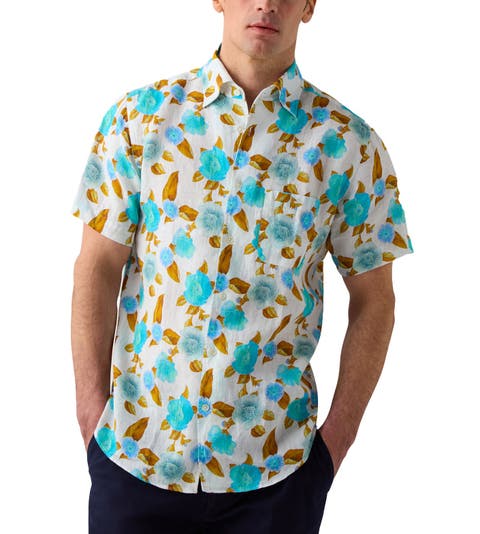 Morgan Printed Linen Short Sleeve Shirt