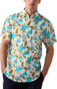 Robert Talbott Morgan Printed Linen Short Sleeve Shirt