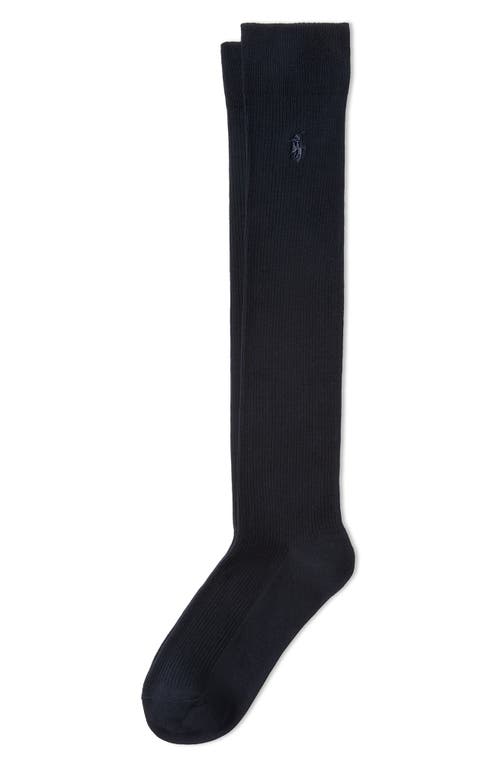 Polo Ralph Lauren Cotton Blend Rib Knee High Socks In Blue