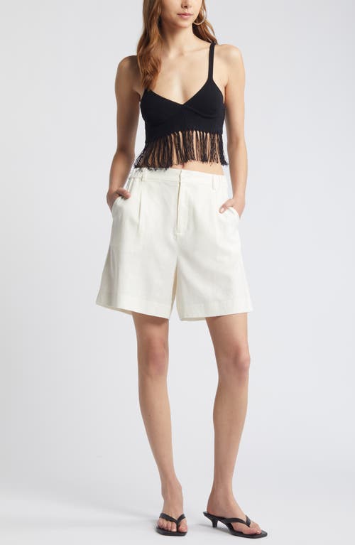 Open Edit Fringe Sweater Bralette In Black
