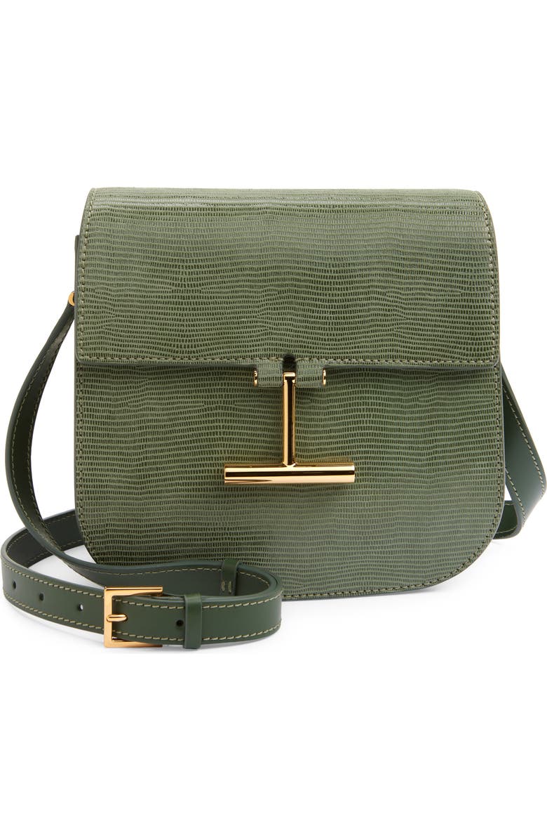 TOM FORD Mini Tara Lizard Embossed Suede Crossbody Bag, Main, color,