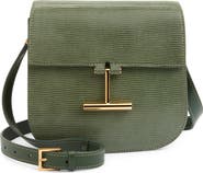 TOM FORD Mini Tara Lizard Embossed Suede Crossbody Bag