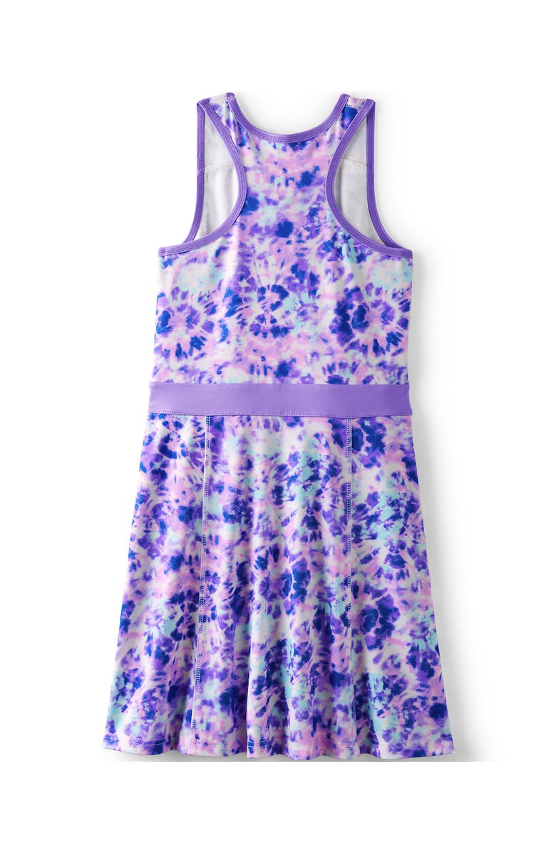 Lands' End Girls Athletic Active Tank Top Dress, Alternate, color, Lilac Multi Tie Dye