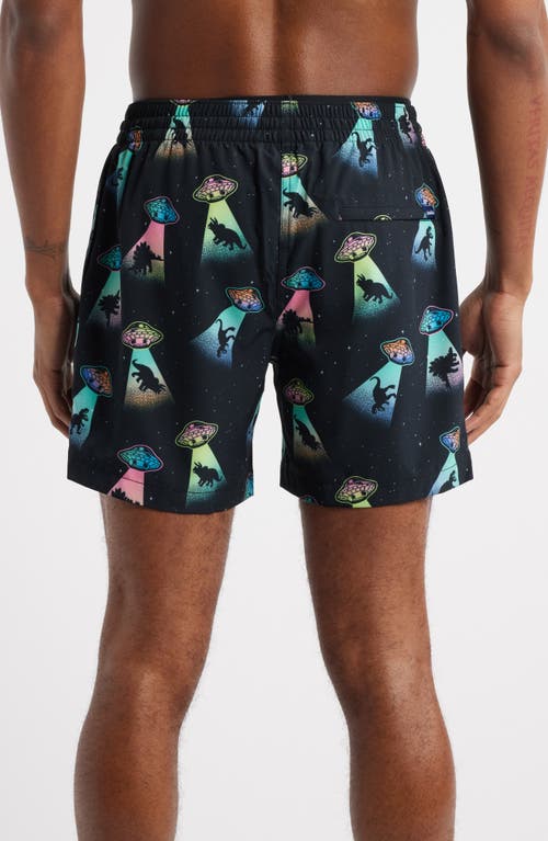 Chubbies Beam Me Up Classic Swim Trunks In Black - Pattern Base Plaids