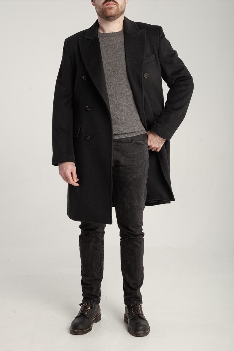 Cashmere Lapel Coat, Alternate, color, Black