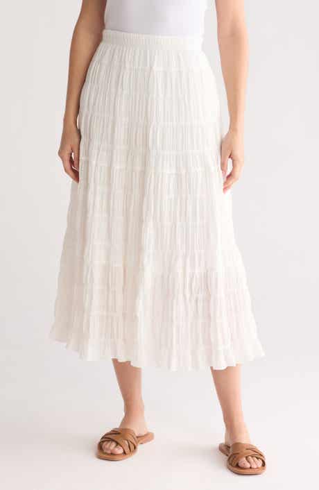 MAX STUDIO Textured Midi Skirt