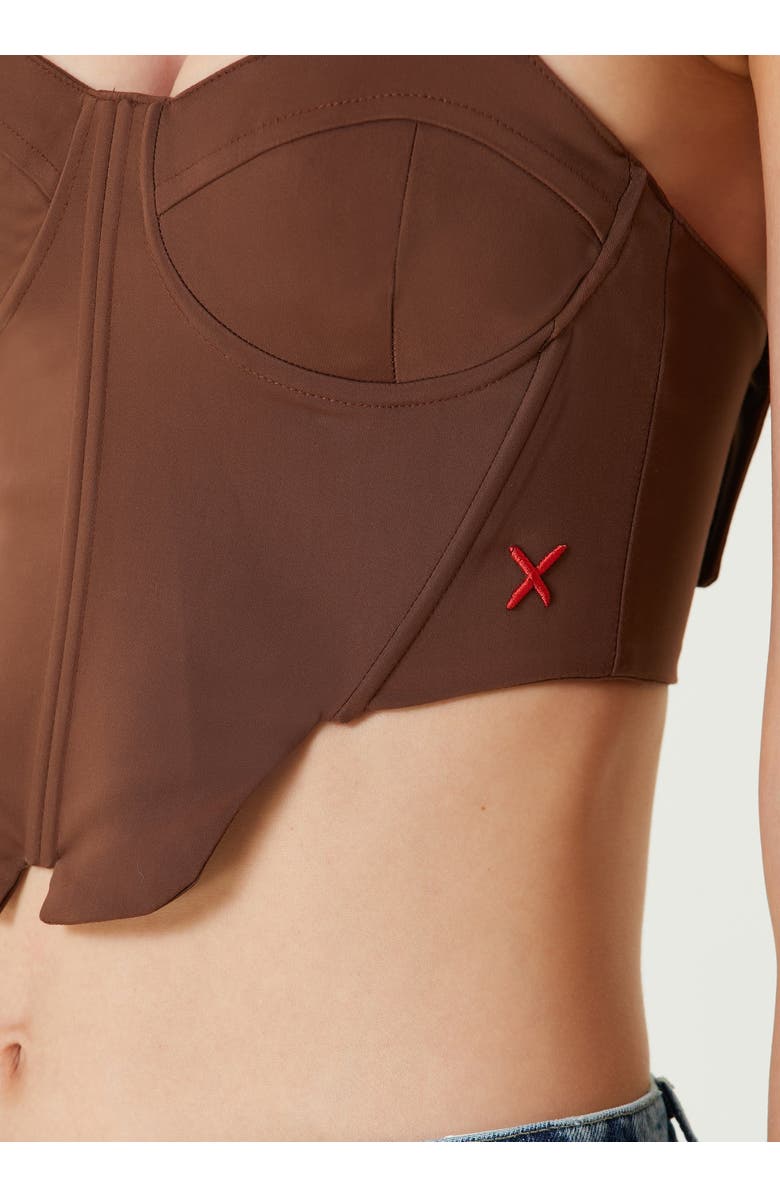 PCFG Cotton Woven Corset Top, Alternate, color, Anthracite