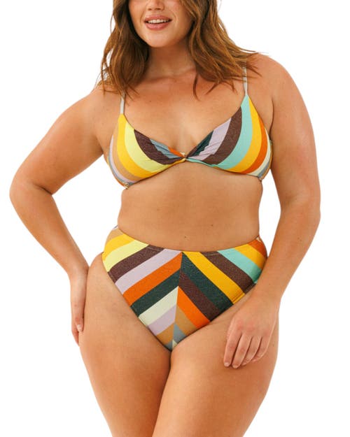 Biliblond Bikini Bottom Rocky 70's Strip Bikini Bottom Rocky 70's Stripes In Colorful Lurex