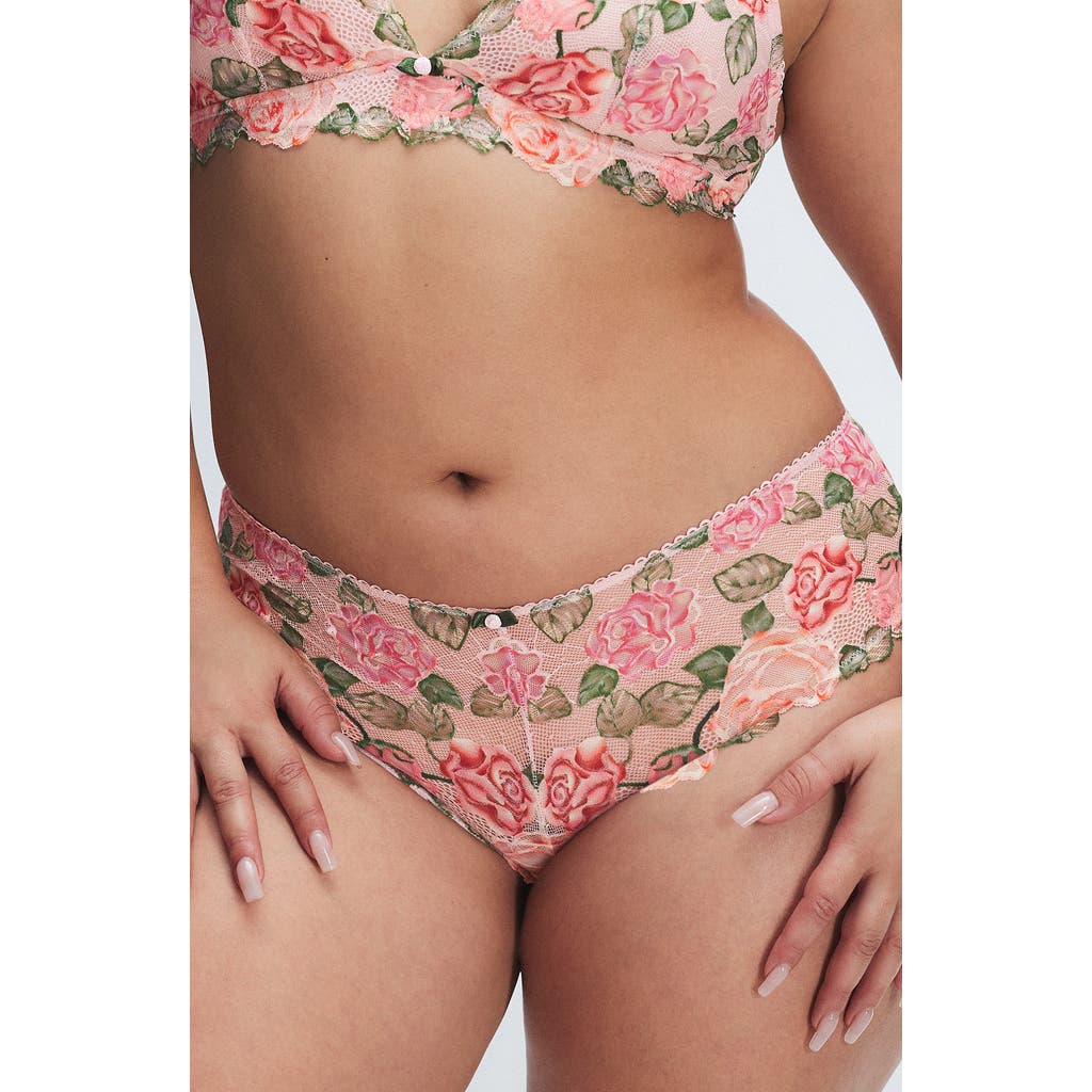 Savage X Fenty Les Roses Hipster Briefs In Porcelain Pink