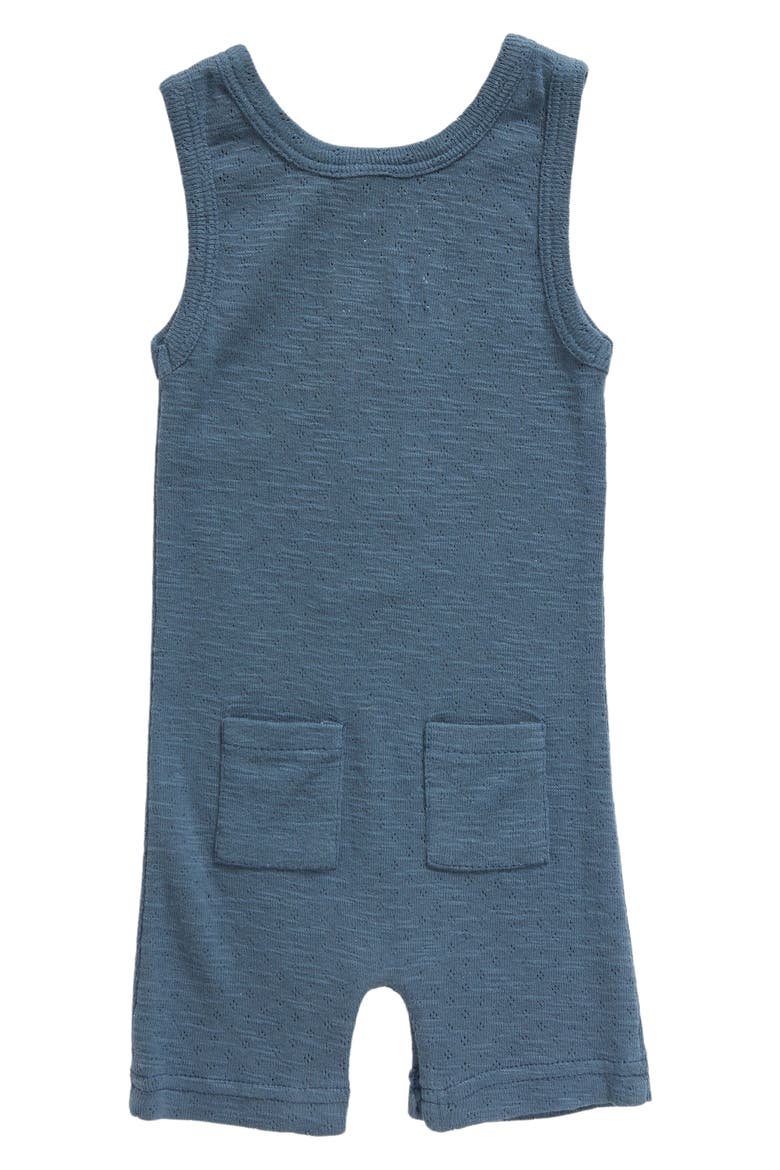 Organic Cotton Pointelle Romper, Alternate, color, DOLPHIN