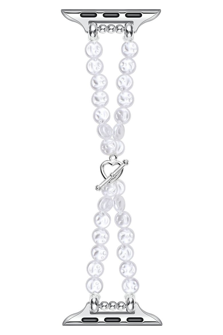 Eloise Imitation Pearl Apple Watch® Bracelet Watchband, Main, color, WHITE