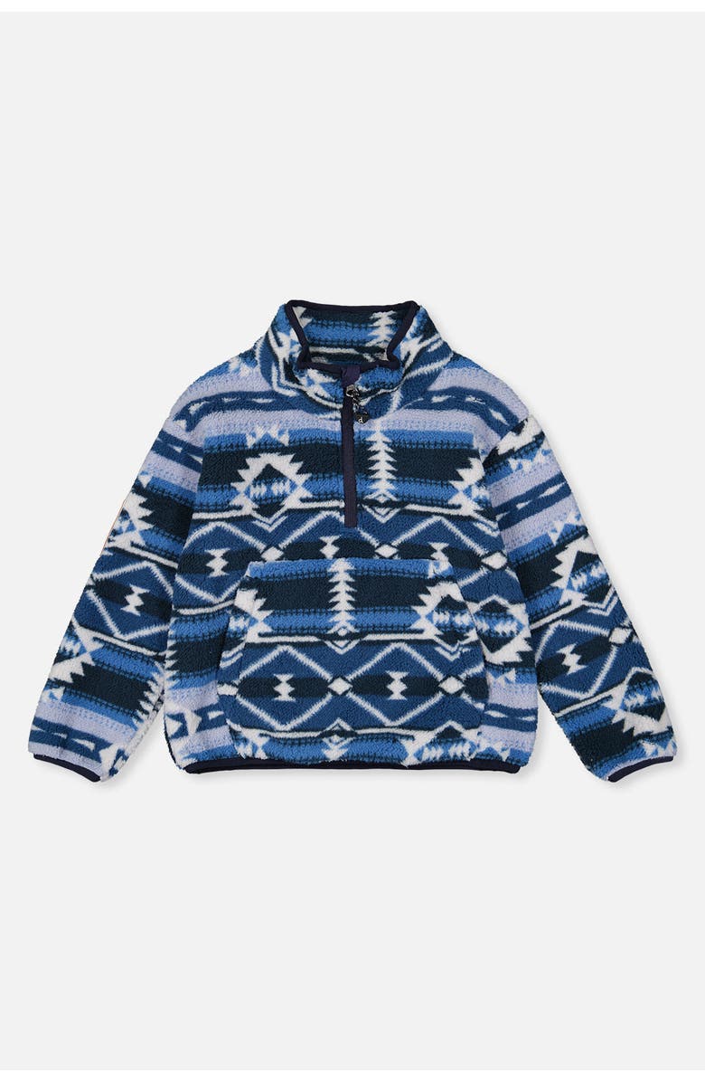 Deux par Deux Mid-Season Plush Half Zip Kangaroo Pocket Pullover Jacket, Main, color,