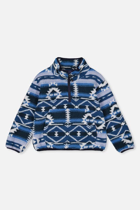 Mid-Season Plush Half Zip Kangaroo Pocket Pullover Jacket (Toddler, Little Kid & Big Kid)