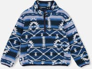 Deux par Deux Mid-Season Plush Half Zip Kangaroo Pocket Pullover Jacket