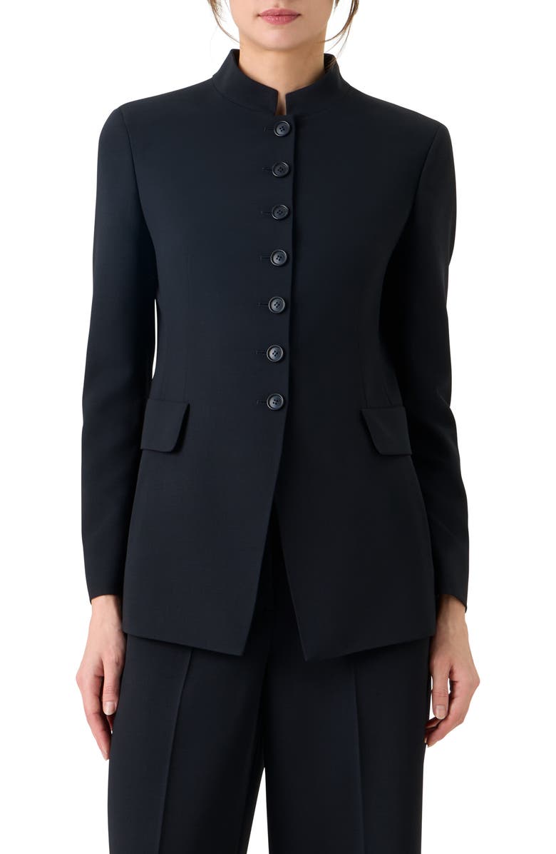 Akris Kev Wool Blend Jacket, Main, color, Black