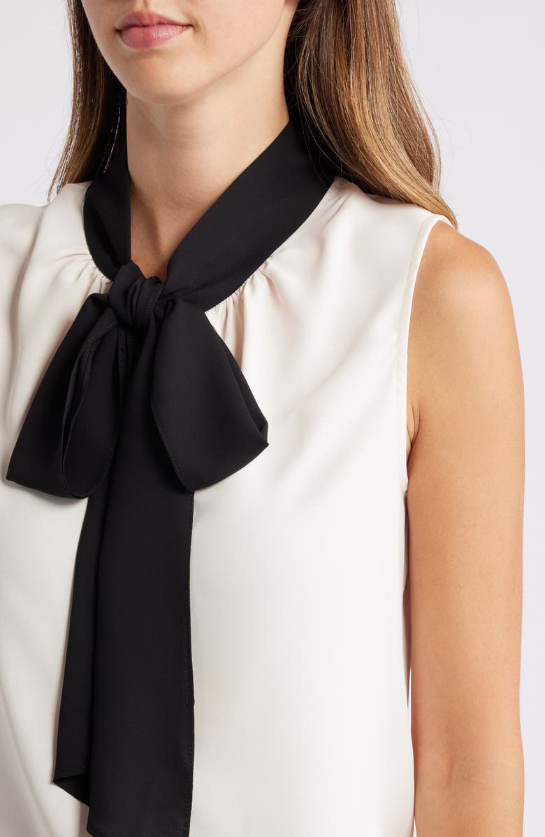Anne Klein Sleeveless Bow Top, Alternate, color, 