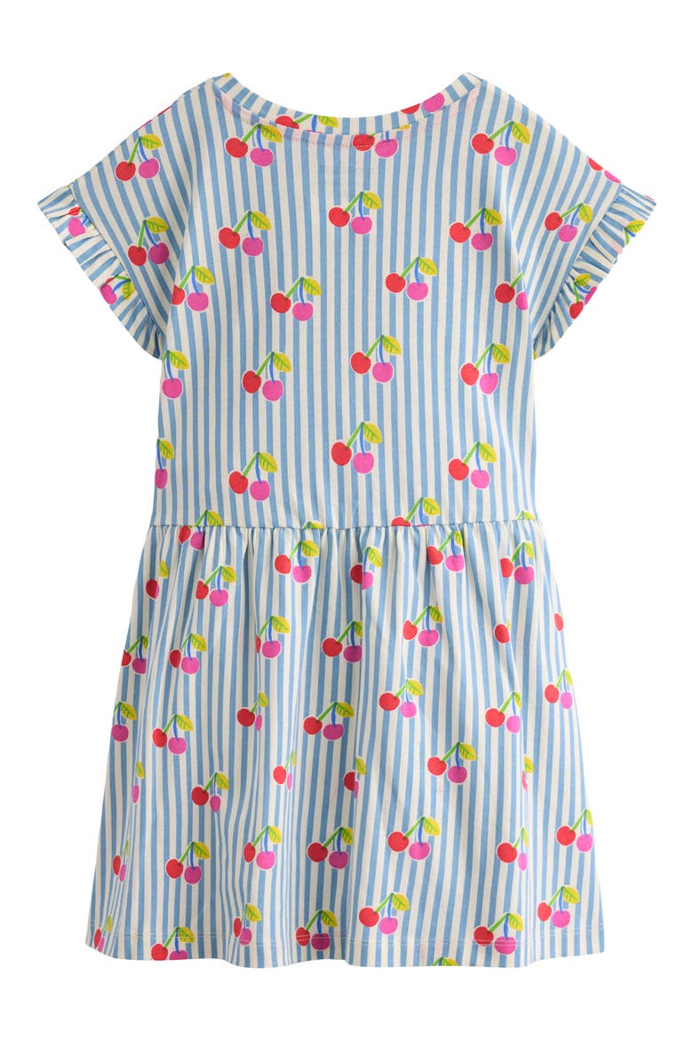 Kids' Stripe & Cherry Cotton Jersey Dress, Alternate, color, BLUE CHERRY STRIPE