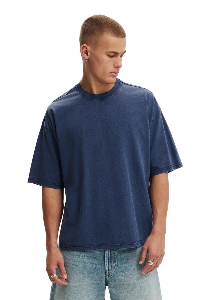Men's Cropped Fit T-Shirt, Main, color, True Navy Wash