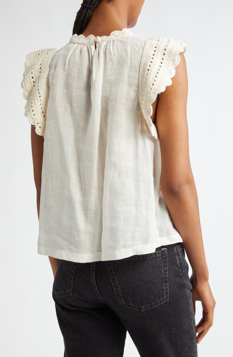 Ulla Johnson Kai Mixed Media Ramie Top, Alternate, color, Pristine