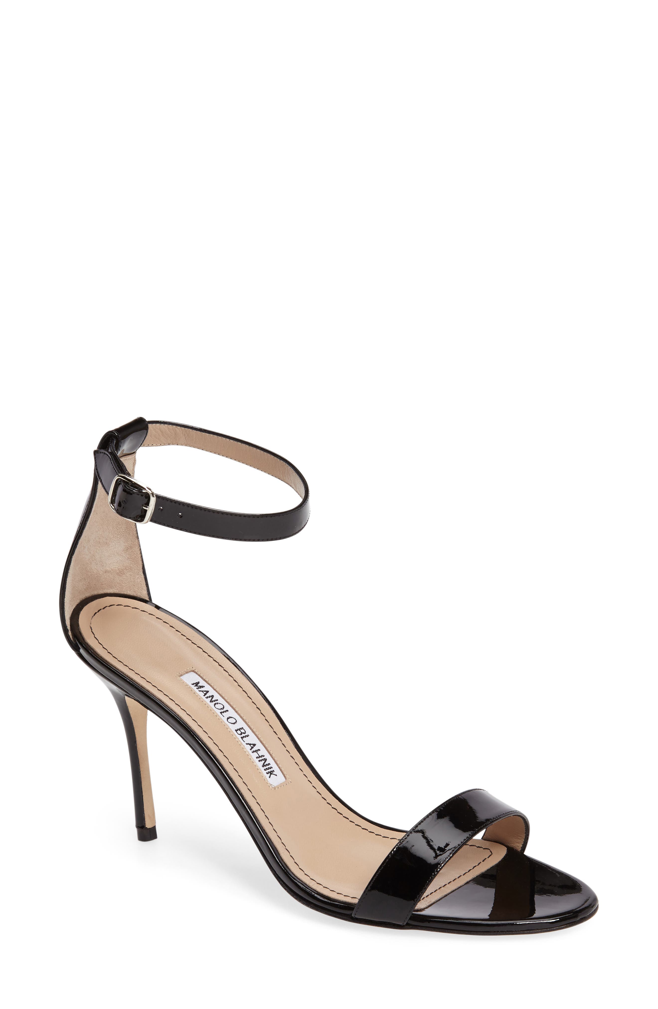 'Chaos' Ankle Strap Sandal, Main, color, BLACK PATENT