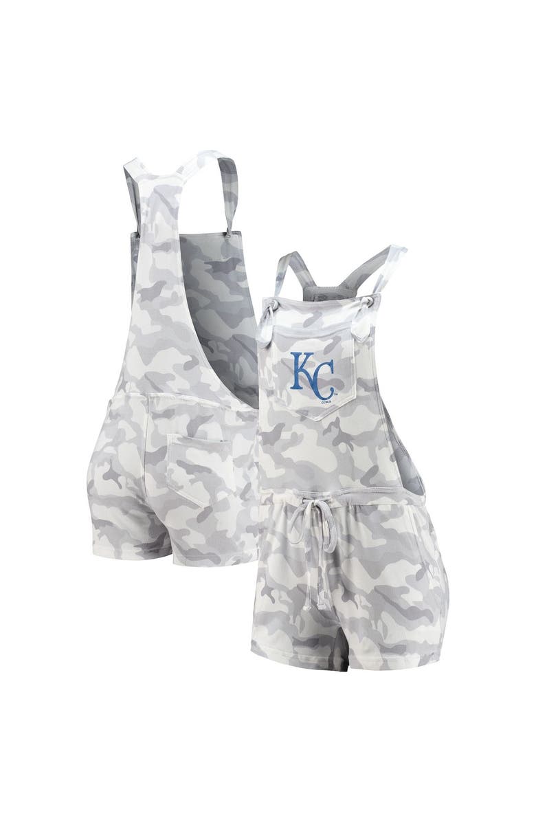 CONCEPTS SPORT Women's Concepts Sport Gray Kansas City Royals Camo Overall Romper, Main, color, 