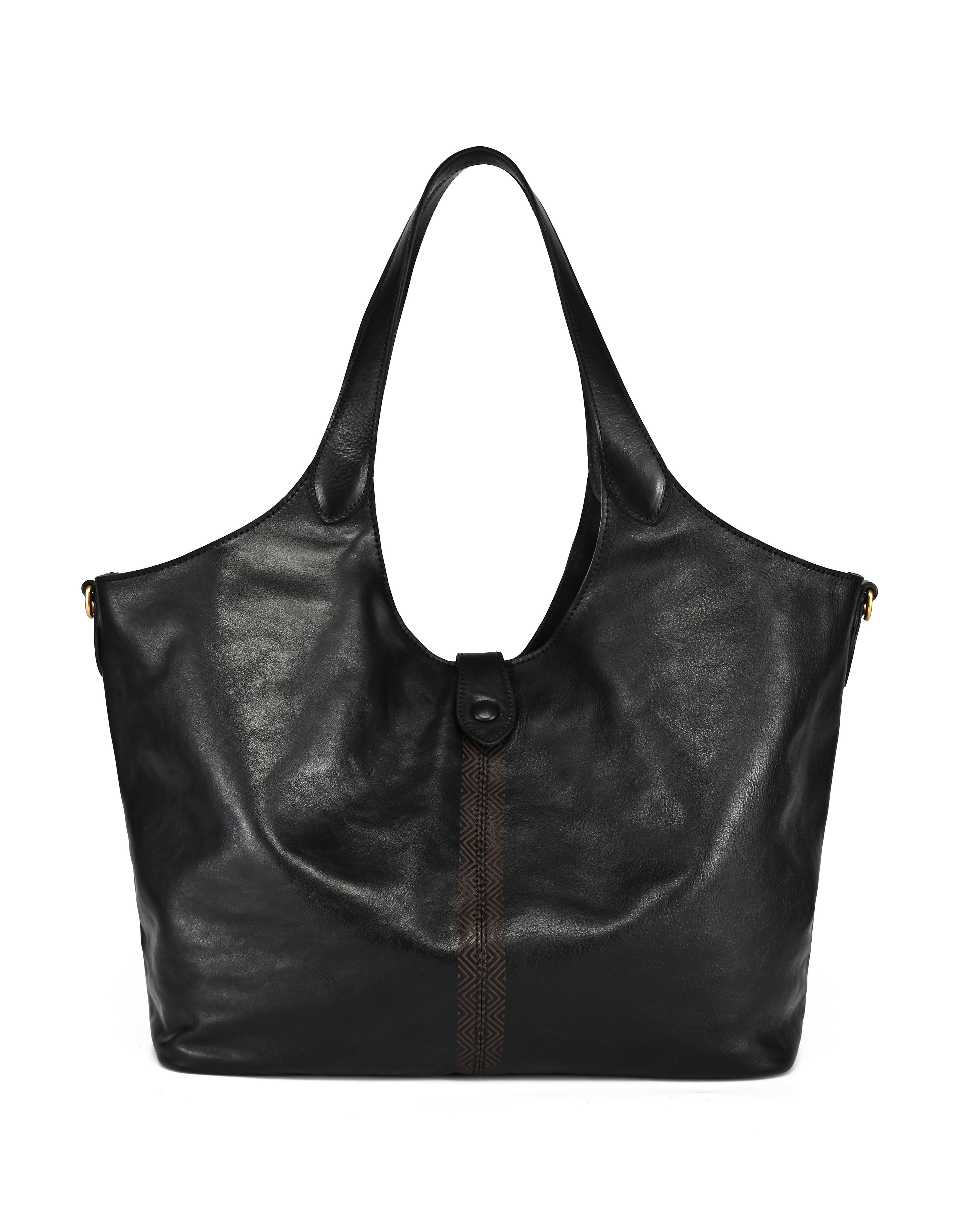 OLD TREND Marigold Genuine Leather Spacious Refined Carryall Tote, Main, color, Black