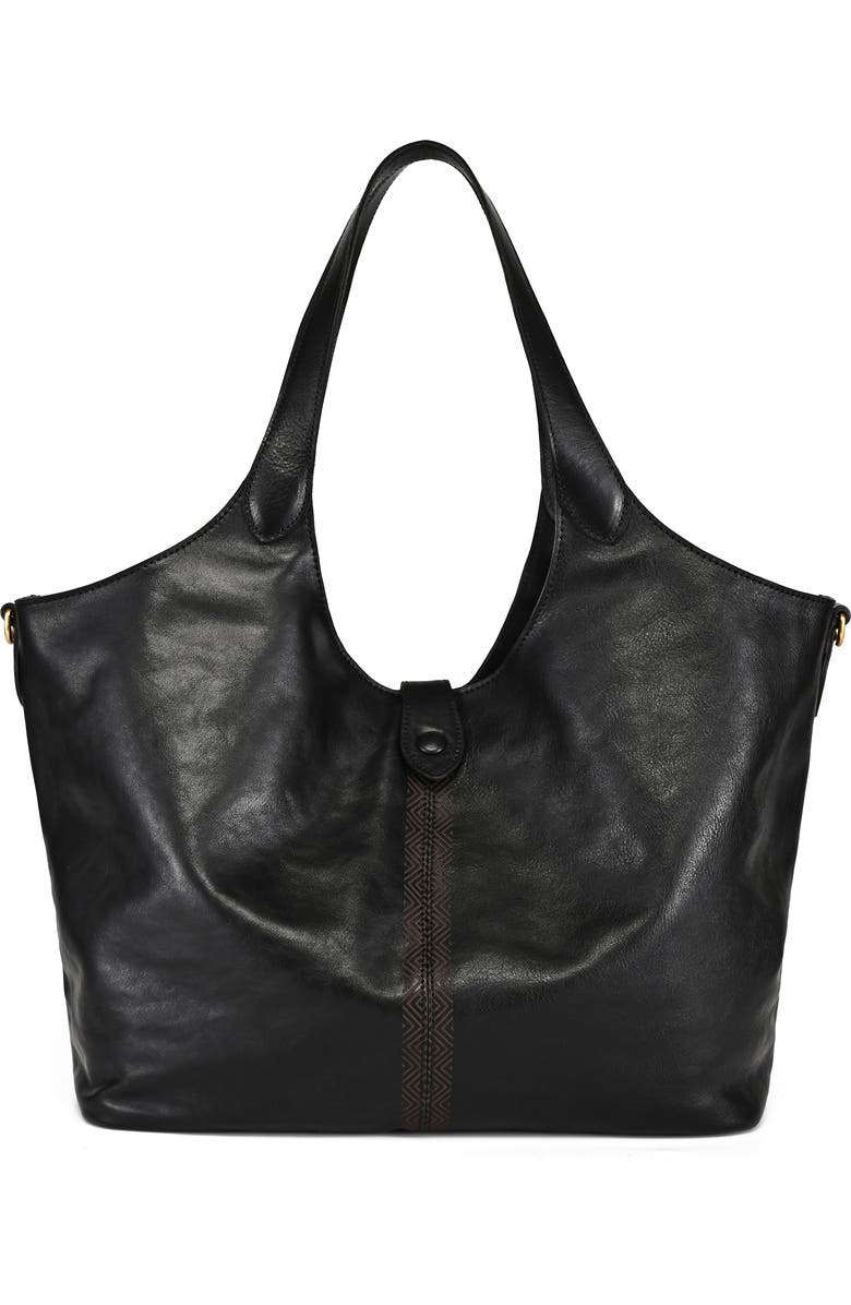 OLD TREND Marigold Genuine Leather Spacious Refined Carryall Tote, Main, color, Black