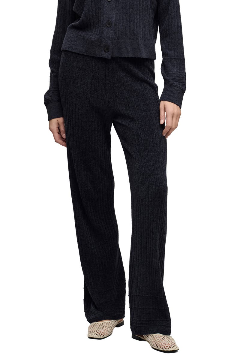 Barefoot Dreams<sup>®</sup> CozyChic<sup>®</sup> Ultra Lite<sup>®</sup> Textured Hem Ribbed Pants, Alternate, color, Black