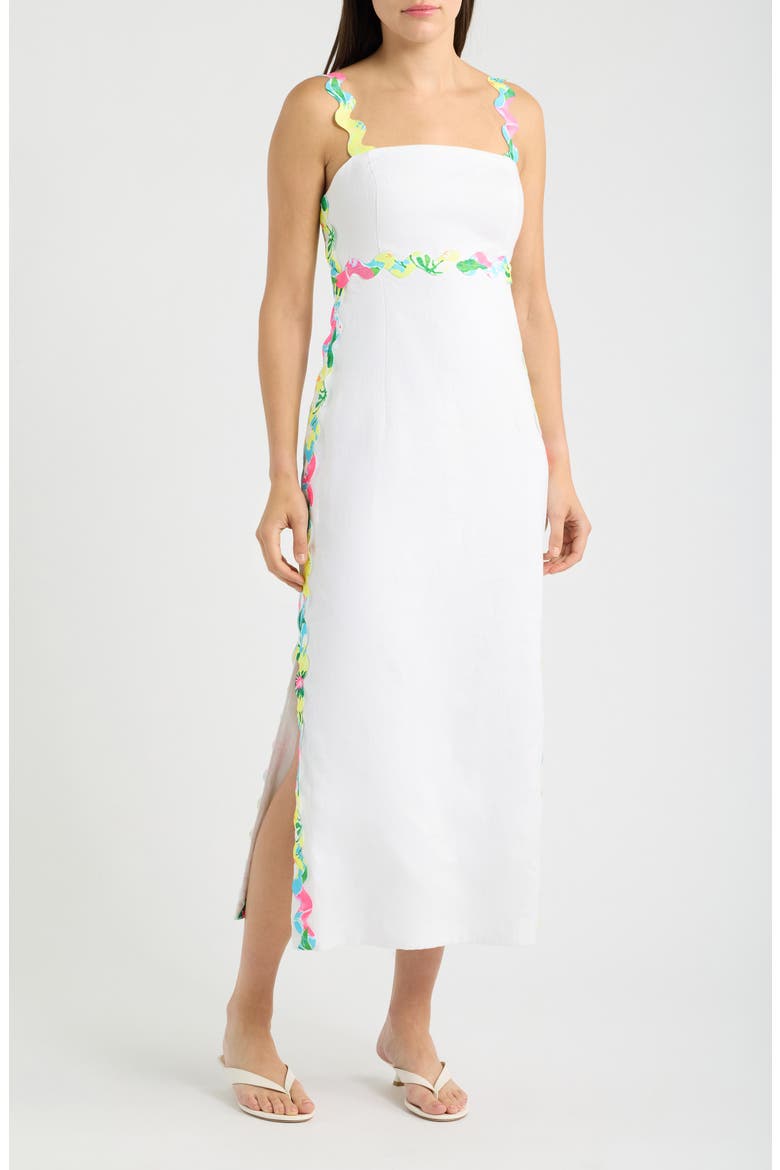 Mikayla Linen Midi Dress, Main, color, RESORT WHITE