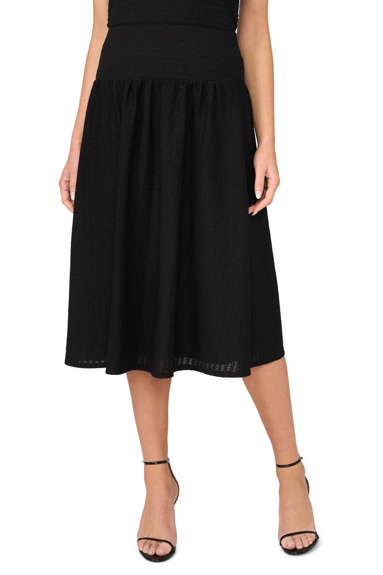 Woven Midi Skirt, Alternate, color, RICH BLACK