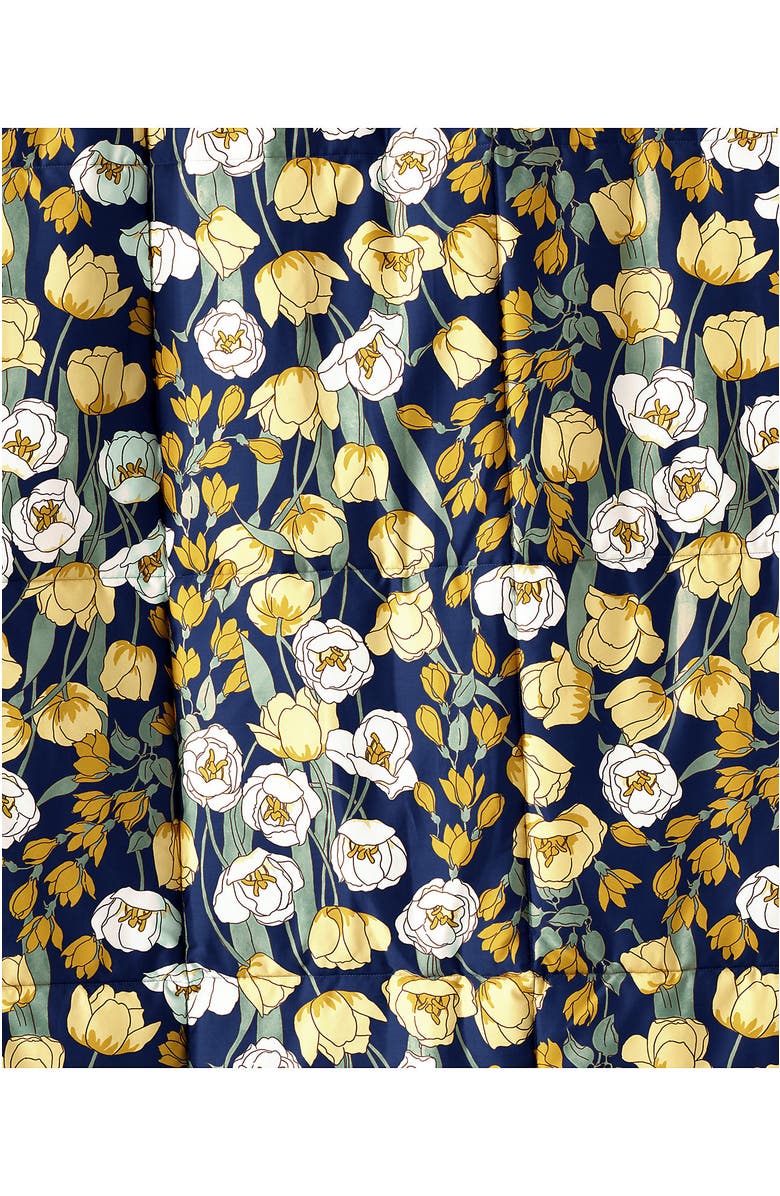 Lands' End 400 Thread Count Premium Supima Cotton No Iron Sateen Comforter, Alternate, color, Deep Sea Navy Poetic Floral