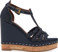 Reiss Frances Braided Wedge Ankle Strap Sandal