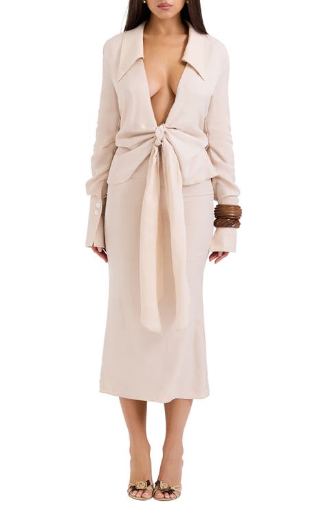 Nevaeh Long Sleeve Midi Dress