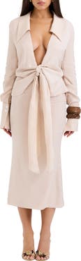 HOUSE OF CB Nevaeh Long Sleeve Midi Dress