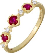 Bony Levy El Mar 18K Yellow Gold Ruby & Diamond Stackable Ring