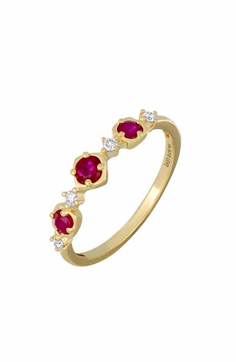 Bony Levy El Mar 18K Yellow Gold Ruby & Diamond Stackable Ring