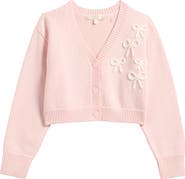LoveShackFancy Kids' Jayne Bow Embellished Cardigan